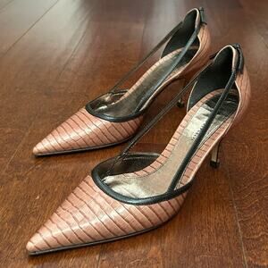 Banana Republic Josephine Open Shank Leather Pump, Mauve Pink Size 6.5, Like New